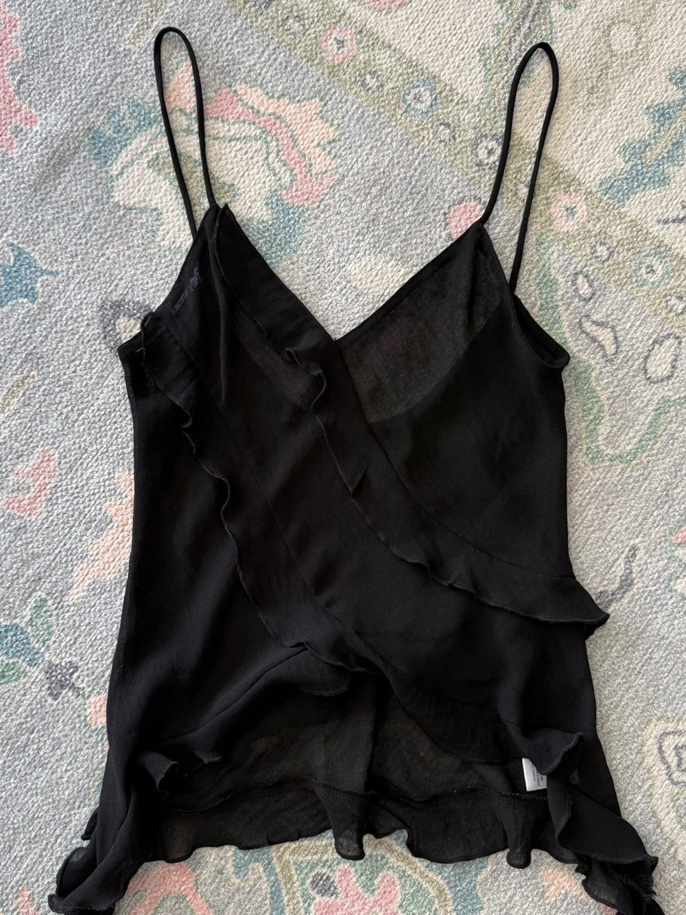 Black Ruffle Cami - Picture 2 of 3